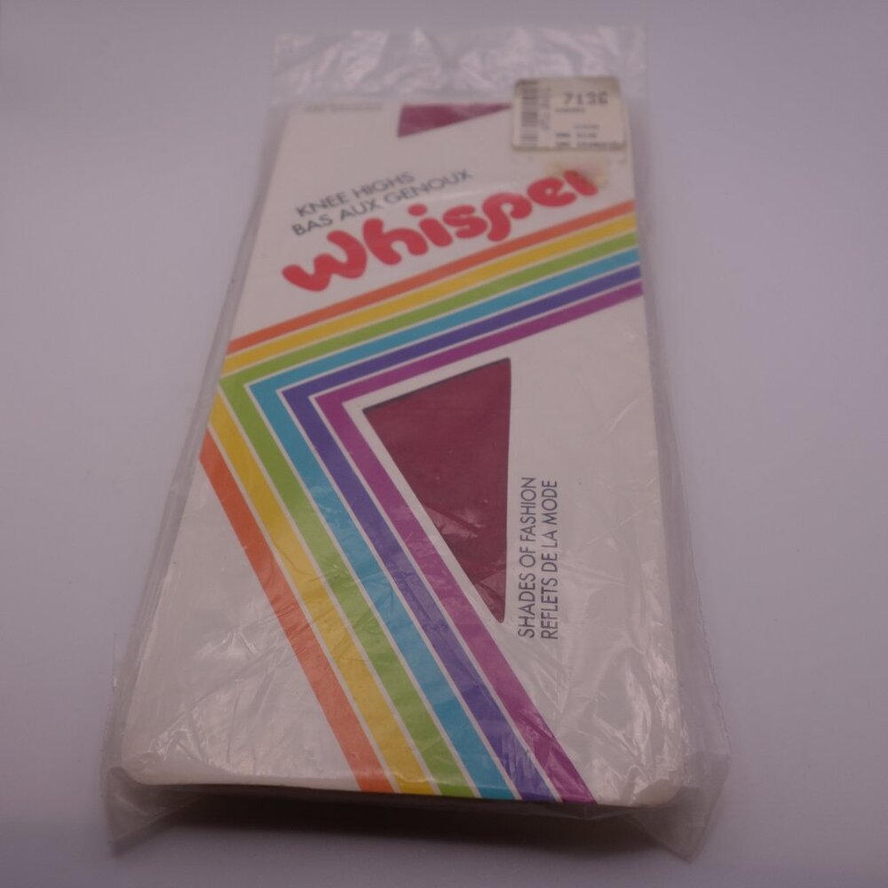 Whisper Shades of Fashion One Size Sandalfoot Made in Canada Cherry Knee Highs